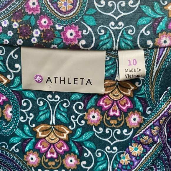 Athleta Dahlia Paisley Printed V-Neck Sleeveless Mini Dress Sz 10 - Picture 8 of 15